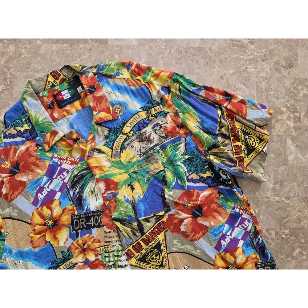 Jams World Sons of Danger Malcolm Smith Baja Rayon Shirt Mens XL Multicolor